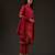 Red floral printed chanderi kurta set