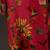 Red floral printed chanderi kurta set