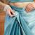 Sky blue velvet ready to wear saree