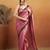 Pink velvet ready to wear saree