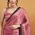 Pink velvet ready to wear saree