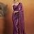 Purple velvet ready to wear saree