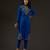 Blue embroidered chanderi kurta set