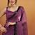 Purple velvet ready to wear saree
