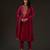 Fuchsia embroidered chanderi kurta set