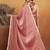 Dusty pink velvet ready to wear saree