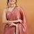 Dusty pink velvet ready to wear saree
