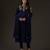 Indigo embroidered chanderi kurta set