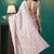 Peach organza foil printed ready to wear saree
