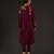 Plum embroidered chanderi kurta set