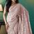 Peach organza foil printed ready to wear saree