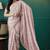 Peach organza foil printed ready to wear saree