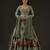 Green floral printed chanderi anarkali