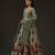 Green floral printed chanderi anarkali