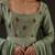 Green floral printed chanderi anarkali