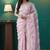 Pink organza foil printed ready to wear saree