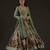 Green floral printed chanderi anarkali