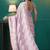 Pink organza foil printed ready to wear saree