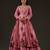 Pink floral printed chanderi anarkali