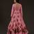 Pink floral printed chanderi anarkali