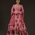 Pink floral printed chanderi anarkali