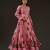 Pink floral printed chanderi anarkali