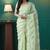 Pista organza foil printed ready to wear saree