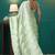 Pista organza foil printed ready to wear saree