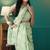 Pista organza foil printed ready to wear saree