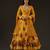 Yellow floral printed chanderi anarkali