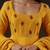 Yellow floral printed chanderi anarkali