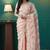 Peach organza foil printed ready to wear saree