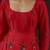 Red floral printed chanderi anarkali