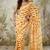Yellow muslin printed ready to wear saree