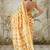 Yellow muslin printed ready to wear saree