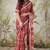 Maroon muslin printed ready to wear saree