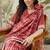 Maroon muslin printed ready to wear saree