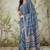 Blue muslin printed ready to wear saree