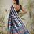 Black muslin printed ready to wear saree