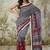 Red muslin printed ready to wear saree