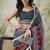 Red muslin printed ready to wear saree