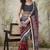Red muslin printed ready to wear saree