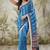Blue muslin printed ready to wear saree