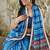 Blue muslin printed ready to wear saree
