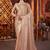 Peach heavy work fandy satin silk blend saree