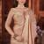 Peach heavy work fandy satin silk blend saree