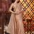 Peach heavy work fandy satin silk blend saree