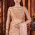 Peach heavy work fandy satin silk blend saree