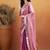 Mauve embroidered ready to wear saree