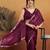 Wine embroidered ready to wear saree